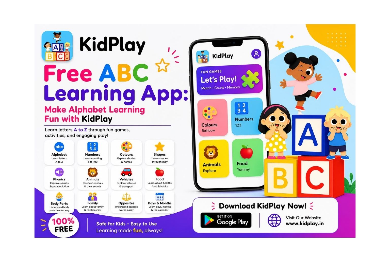 Free ABC Learning App: Make Alphabet Learning Fun with KidPlay