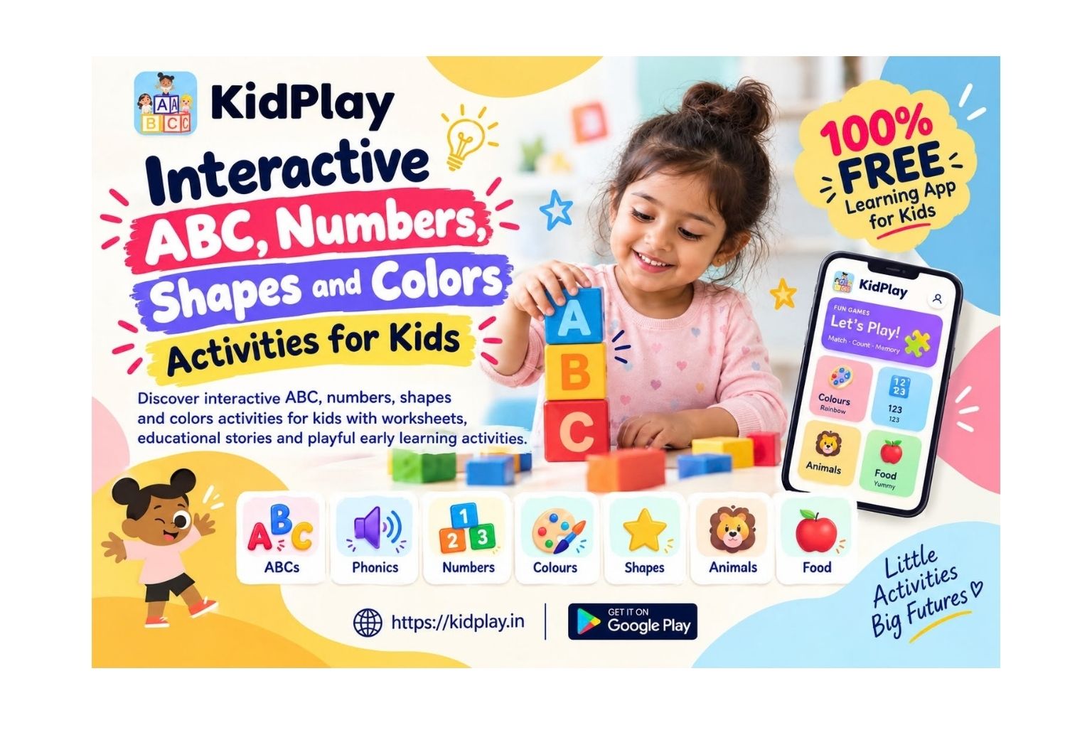 Interactive ABC, Numbers, Shapes and Colors Activities for Kids